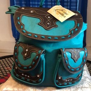 Texas Leather vintage back pack purse